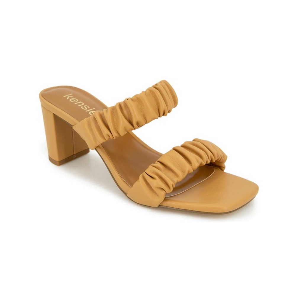 Brand-new never worn Kensie ruched strap block heel